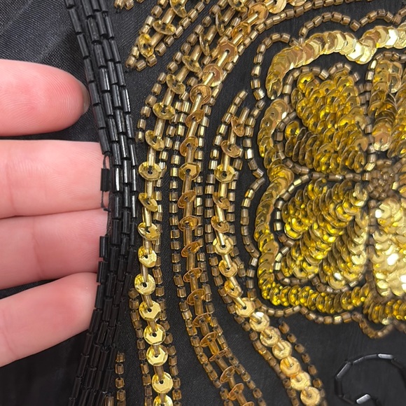 Vintage Fully Beaded Silk Shift Dress - Picture 4 of 8